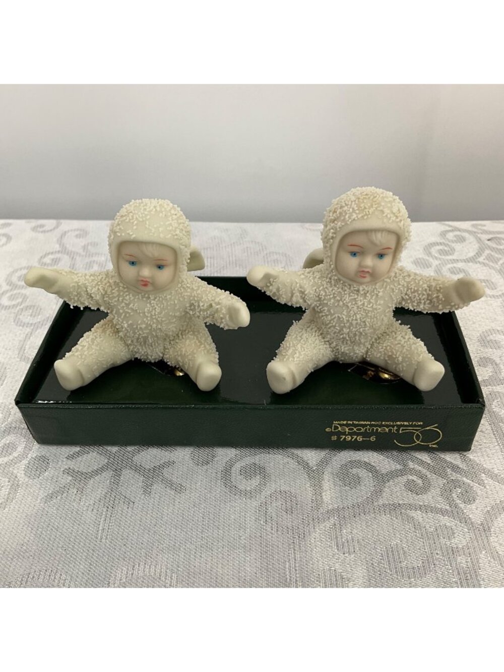 Department 56 Snowbabies Bisque Clip-On Ornaments Set Of 2 Vintage #7976-6